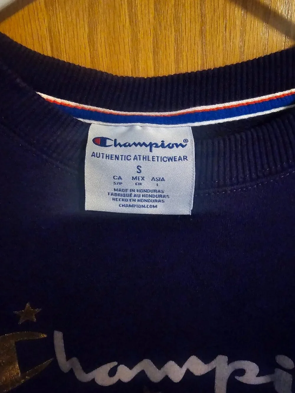 Champion Purple Crewneck Sweatshirt with Gold Logo - Picture 5 of 7